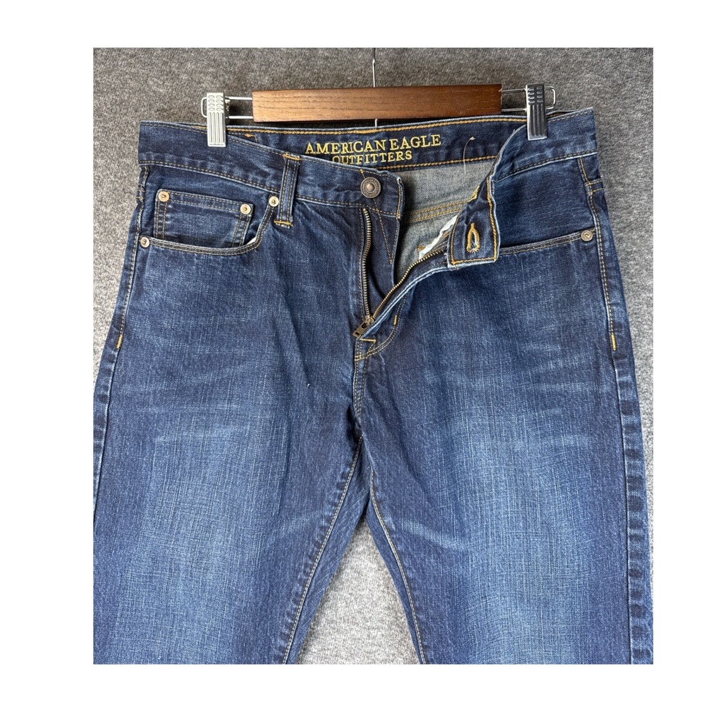 American‎ Eagle Outfitters Slim Straight Denim Blue Jeans Mens Size 32 Academia